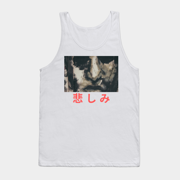 Street Art Sorrow in Japanese Kanji Japanese Tank Top TeePublic